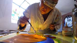 Judith Debryun stained glass maker  vitrail彩色玻璃 [upl. by Suryc]