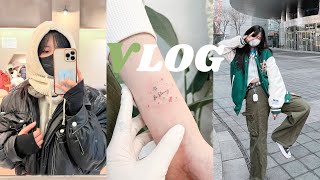 NP VlOG Myeongdong ma Shopping  Getting Tattoo  Hanging around konguk [upl. by Atnahsa]