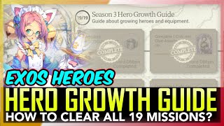 Season 3 Hero Growth Guide  How to Clear All 19 Missions Exos Heroes [upl. by Adi]