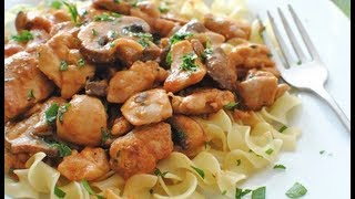 CREAMY MUSHROOM CHICKEN STROGANOFF RECIPE  Gregs Kitchen [upl. by Zehc348]