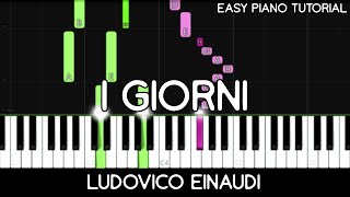 Ludovico Einaudi  I Giorni Easy Piano Tutorial [upl. by Fesoy]