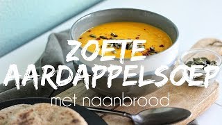 ZOETE AARDAPPELSOEP  CITROENGRAS  KOKOSMELK  NAANBROOD  Lets Vegan [upl. by Treacy712]