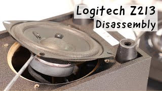 Logitech Z213 Speaker Disassembly  Woofer Excursion [upl. by Namyaw]