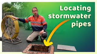 Locating stormwater pipe with locatable fibreglass reel [upl. by Esele15]