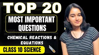 Top 20 PYQ Chemical reactions amp equations Class 10  Complete Science Revision  MindMaster [upl. by Wyne]