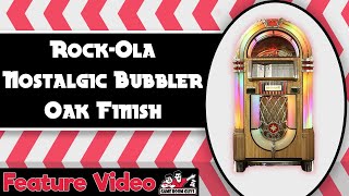 RockOla Nostalgic Bubbler Jukebox in Oak Finish  Game Room Guys [upl. by Llerrem]