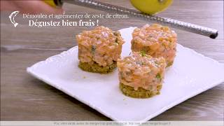 RECETTE  Tartare de saumon sur croustillant au parmesan [upl. by Zoeller]