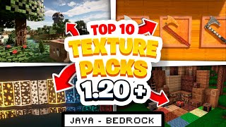 TOP 10 TEXTURE PACKS para MINECRAFT 121 JAVA BEDROCK y PE😎PAQUETE DE TEXTURAS 1206 [upl. by Aicined]