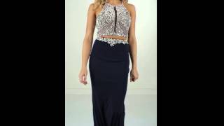 Jovani 33493 NavySilver [upl. by Yrollam]