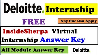 Deloitte Virtual Internship Answer Key  insidesherpa virtual internship answer key  All Module [upl. by Eednac]