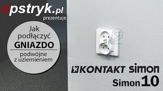 JAK PODŁĄCZYĆ  gniazdo podwójne z uziemieniem do prądu Simon 10  Kontakt Simon [upl. by Alleon]