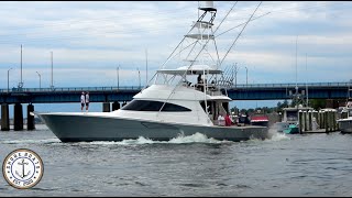 Sportfishing Boats Docking and Running Through Manasquan Inlet Huge Sportfish Yachts [upl. by Foskett]