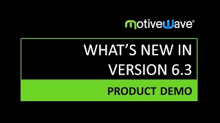 MotiveWave Trading Platform  Whats New In Version 63 [upl. by Einnol205]