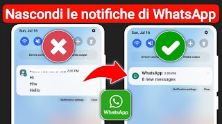 Come nascondere il contenuto dei messaggi di WhatsApp nella barra delle notifiche [upl. by Sonnie887]