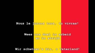 National Anthem of Belgium Instrumental with lyrics [upl. by Adirahs]