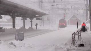 SBB snowtime in GöschenenGotthardSwitzerland [upl. by Machute]