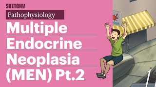 Multiple Endocrine Neoplasia MEN FULL Lesson Part 2  Sketchy Medical  USMLE Step 1 [upl. by Aihsirt467]