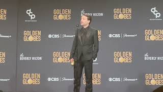 Kieran Culkin Best TV Drama Actor Succession 2024 Golden Globes press room [upl. by Ameluz]