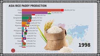 Asia Rice Paddy Production 1961  2020 [upl. by Aiak]