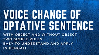 Optative Sentence Voice Change 2 simple rules for you to understand amp apply [upl. by Ragland447]