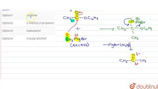 Ethyl ethanoate on reacting with excess of CH3MgBr will give [upl. by Gran]