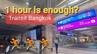 Bangkok Airport Transit  Rush Transfer Walk Thai Airways Connection Flight Guide [upl. by Nilrev223]