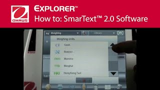 How to SmarText™ 20 software  OHAUS Explorer™ Analytical and Precision Laboratory Balances [upl. by Ladnek]