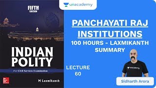 L60 Panchayati Raj Institutions  100 Hours  Laxmikanth Summary  UPSC CSE 2020  Sidharth Arora [upl. by Acnaiv]