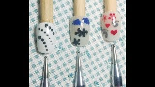 Como utilizar Punteros o punsones para uñas  Diseños de uñas con puntero dotting easy nail art [upl. by Annaiek]