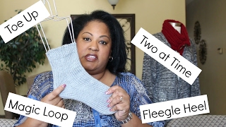 How to Knit Toe Up Socks Two at a Time with Fleegle Heel [upl. by Niltiak588]