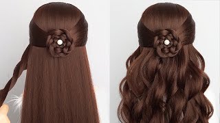 Easy amp Cute Hairstyle Long Hair  Braid Simple Hair Style Girl For Wedding Guest [upl. by Euqinommod931]