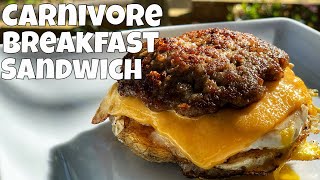 Carnivore Breakfast Sandwich Recipe  Carnivore Diet [upl. by Ytirahc]