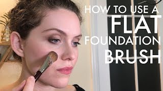 How To Apply Foundation With A Flat Foundation Brush [upl. by Naomi]