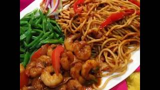 Surinaamse spaghetti met garnalen kousenband en zuurgoed [upl. by Gena841]