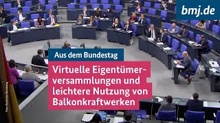 Mietrecht Erste Lesung im Bundestag zur Anpassung des Wohnungseigentumsrecht [upl. by Ayekal]