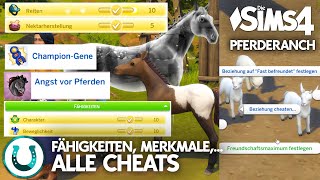 PferdeFähigkeiten Vererbbare Merkmale Geisterpferde Alle CHEATS in Die Sims 4 Pferderanch [upl. by Giacobo247]