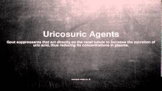 Medical vocabulary What does Uricosuric Agents mean [upl. by Kasper]