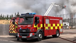 Fire engines rush to a large fire at a recycling centre in Suffolk 🚒 [upl. by Colwell]