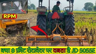 55HP के ट्रेक्टर पर चला दिया 8 Feet Rotavator rotavator johndeere [upl. by Justinian]