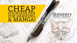 Tachikawa School G Pen For Manga Inking amp Lettering  Fountain Pen Review  Stationery Test Drive [upl. by Ahsyek]