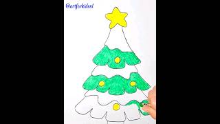 Christmas tree drawing simple  Hướng dẫn vẽ cây thông Noel đơn giản christmastree shorts noel [upl. by Nalon]