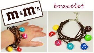 polymer clay mampms charm bracelet TUTORIAL [upl. by Annaer]