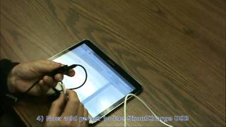 Demo of wired ethernet on a charging Samsung Galaxy Tab 4 with the LAVA USB HostCharging Adapter [upl. by Ynettirb]