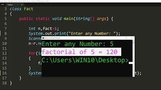 Java program to find Factorial of a Number  Learn Coding [upl. by Rosalynd]