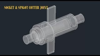 AutoCAD Socket amp Spigot Cotter Joint 3D [upl. by Kira]