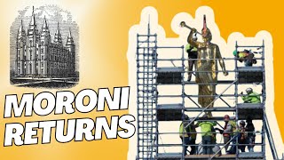 Crews place Moroni statue atop Salt Lake Temples nearly four years after it was removed [upl. by Haman]