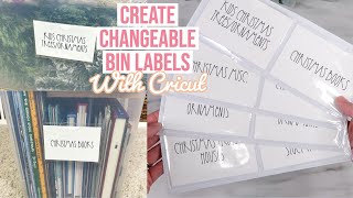 HOW TO MAKE CHANGEABLE LABELS WITH THE CRICUT FOR STORAGE BINS  DRAW FEATURE [upl. by Premer]