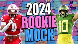 2 ROUNDS W LANDING SPOTS 2024 Dynasty Rookie Mock Draft  Dynasty Fantasy Football NFL Mock Draft [upl. by Scevo]