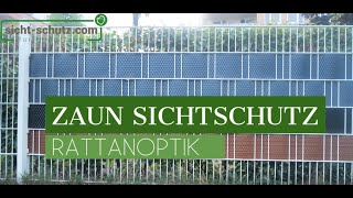 Polyrattan Sichtschutz für den Zaun Sichtschutzstreifen Einbau und Montage [upl. by Rausch]