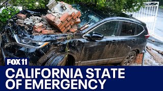 California weather State of Emergency declared amid powerful SoCal storm [upl. by Mazur253]